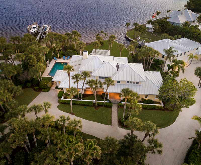 Aerial photography of a beach home